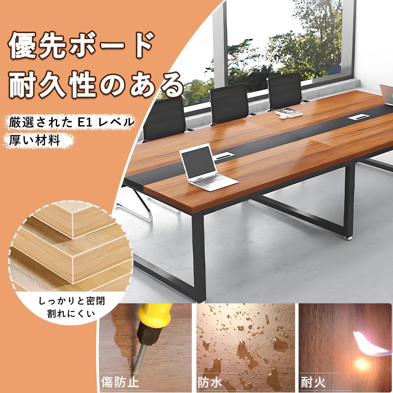 Round meeting table with glass top, modern design, corporate office environment, professional meeting setup